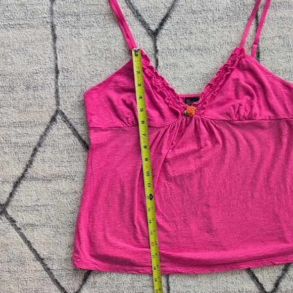 Vintage Betsey Johnson Pink Ruffle Cami SZ LG Y2K - Picture 10 of 11